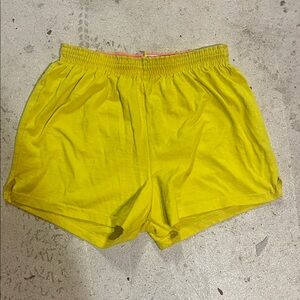 Soffe Yellow Shorts with Pink Waistband